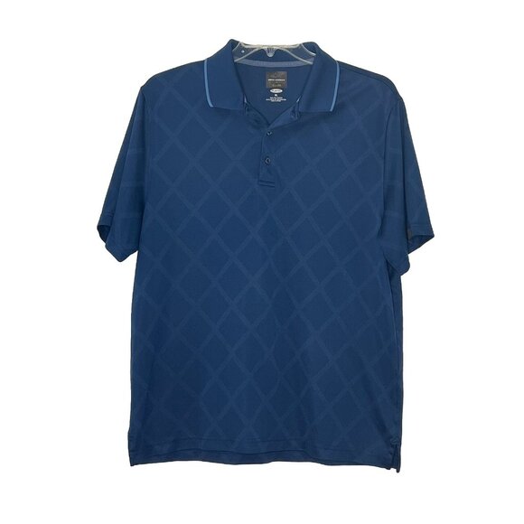 Golf Polos Sz XL(set Of 2) Greg Norman Play Dry Polyester Blue And Gray Argyle - Picture 5 of 8